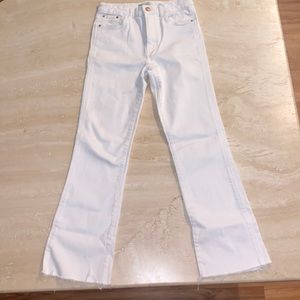 Zara High Rise White Flared Denim